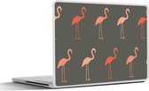 Laptop sticker - 17.3 inch - Flamingo - Vogel - Patronen - 40x30cm - Laptopstickers - Laptop skin - Cover