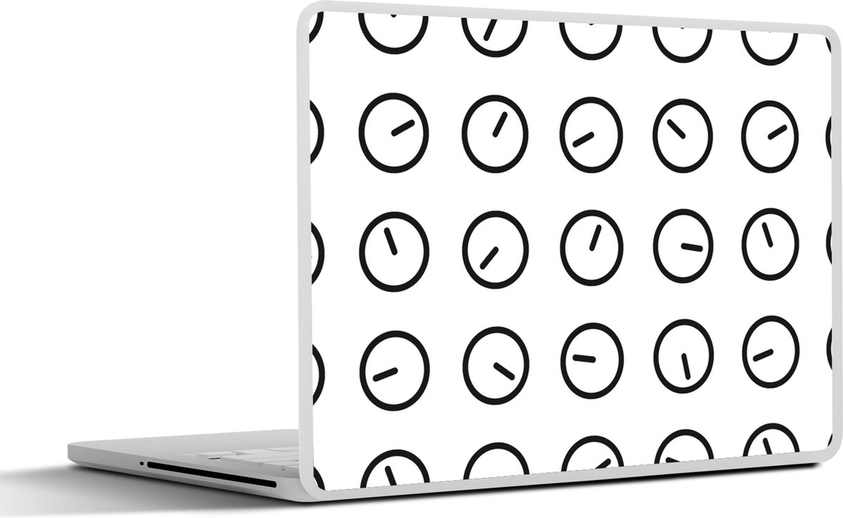 Laptop sticker - 13.3 inch - Klok - Patronen - Minimalisme - 31x22,5cm - Laptopstickers - Laptop skin - Cover