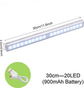 Lampe LED avec capteur de mouvement| Sans fil| Rechargeable par USB| Capteur de Motion léger| 30 CM | 120 lumières led | Veilleuse | Blanc chaud | Sur bande magnétique | lampe de poche
