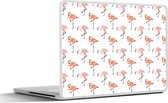 Laptop sticker - 14 inch - Flamingo - Patroon - Roze - 32x5x23x5cm - Laptopstickers - Laptop skin - Cover