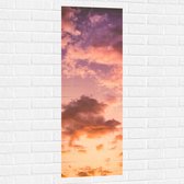 WallClassics - Muursticker - Pastelkleurige Wolken - 40x120 cm Foto op Muursticker