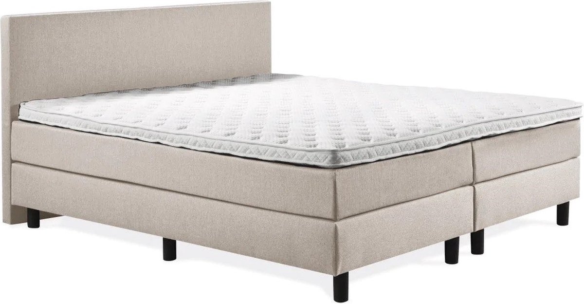 compleetBED® Boxspring 140x200 incl. topdekmatras - Complete set met matras  - Beige | bol.com