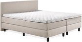 compleetBED® Boxspring 140x200 incl. topdekmatras - Complete set met matras - Beige