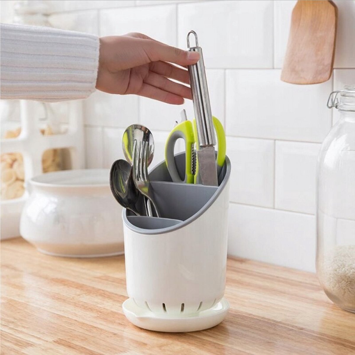 Plastic Forte Afdruiprek - met lekbak - groen - 39 x 39 cm - Afdruiprekken - PlasticForte