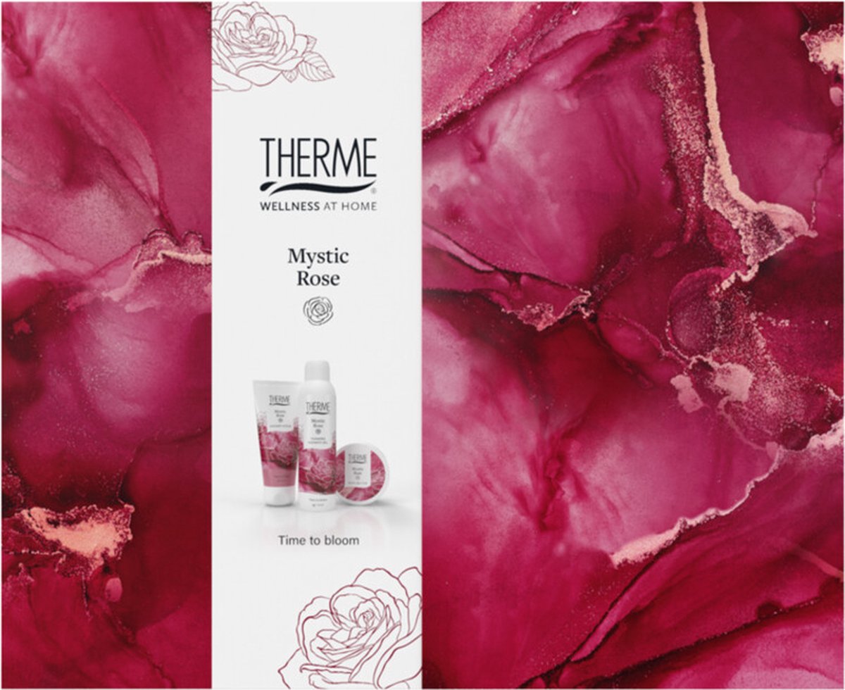 Goedkoopste Therme Mystic Rose Foaming Shower Gel Shower Scrub Body Butter Geschenkset