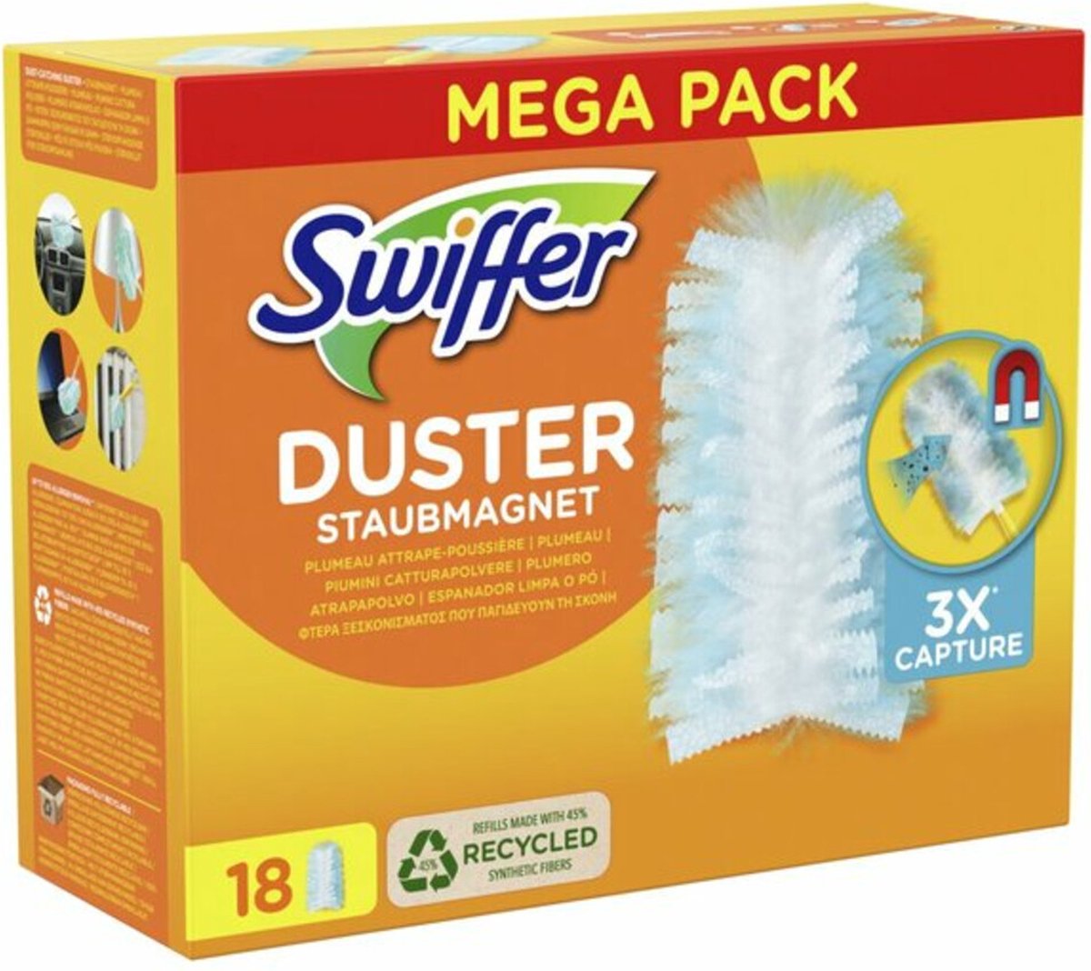 Swiffer Duster Kit, 1 Plumeau + 15 Recharges, Plumeau Poussière,  Attrape-Poussière et Retient la Poussière : : Cuisine et Maison