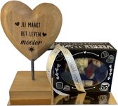 Wooden Heart - Home is where the heart is - Bonbons - Lint: Speciaal voor jou - Cadeauverpakking