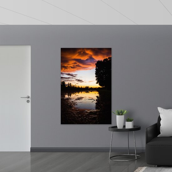 WallClassics - Affiche Brillante - Crépuscule sur les Eaux - 100x150 cm Photo sur Papier Affiche avec Finition Brillante