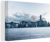 Canvas Schilderij Stad - Hong - Kong - Architectuur - 90x60 cm - Wanddecoratie