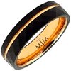 foto van Tesoro Mio Michel – Stoere Facet Geslepen Ring - Wolfraam Carbide Tungsten – Kleur Zwart & Goud – 23 mm / Maat 72