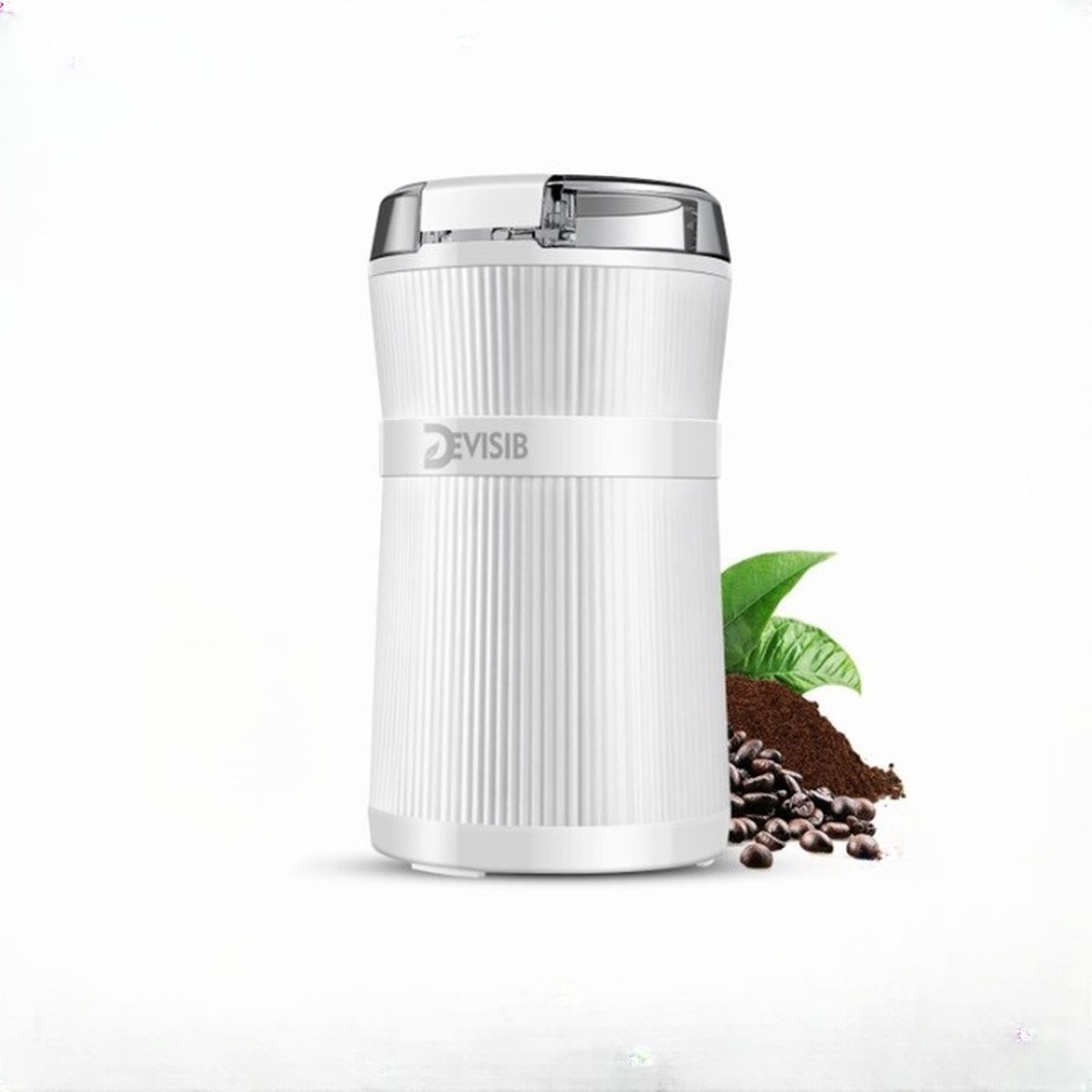 Koffie kenners koffiemolen electrisch 200W 50g 8 kopjes koffiemolen RVS wit