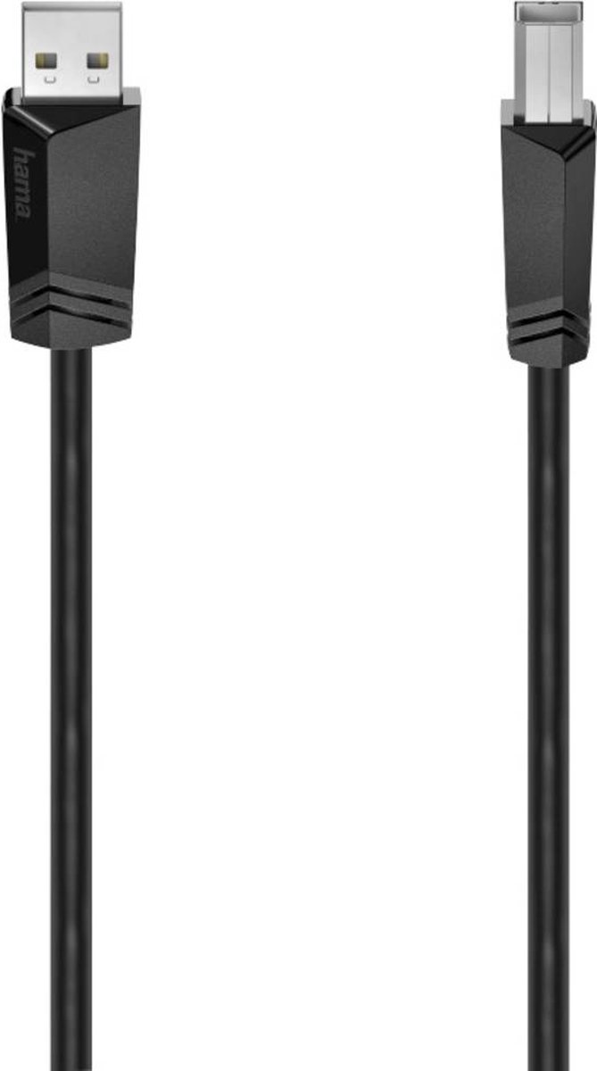 Hama USB-kabel USB 2.0 USB-A stekker, USB-B stekker 5.00 m Zwart 00200604