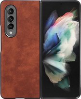 Mobigear Hoesje geschikt voor Samsung Galaxy Z Fold 4 Telefoonhoesje Hardcase | Mobigear Excellent Backcover | Galaxy Z Fold 4 Case | Back Cover - Bruin