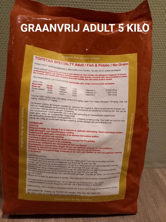 Topstar Specialty Fish & Potato No Grain Adult 5kg