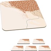 Onderzetters - Duin - Zand - Stippen - Patroon - Vierkant - Onderzetters voor glazen - Onderlegger - 10x10 cm - 6 stuks