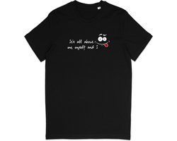 T Shirt Heren - Grappige Print - Korte Mouw - Zwart  - Maat L