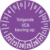 Volgende VCA keuring op sticker 23-28, PVC folie 30 mm - 18 per kaart