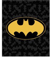 Fleece deken Batman - zwart/geel- 120x150cm- polyester - warme deken