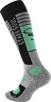 Stark Soul Chaussettes de ski / Snowboard Socks - 1 paire - Grijs/ Vert taille 43-46 - Zones d'amorti