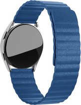 Strap-it horlogebandje leer 22mm - Magnetisch leren loop bandje geschikt voor Samsung Galaxy Watch 46mm / Gear S3 Classic & Frontier / Galaxy Watch 3 45mm / Amazfit GTR 2 / GTR 3 / GTR 4 - blauw