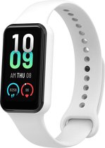 Siliconen Smartwatch bandje - Geschikt voor Amazfit Band 7 siliconen bandje - wit - Strap-it Horlogeband / Polsband / Armband