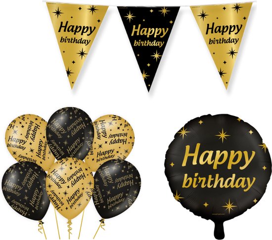 Pack de décoration de Fête d'anniversaire Partizzle - Guirlande Happy  Birthday 