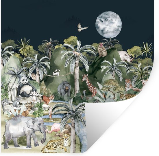 Little Deco Muurstickers voor de kinderkamer, motief: dieren in heteluchtballonnen, DL510-2