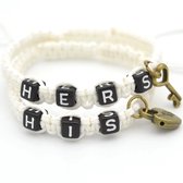 Couple bracelets | His lock, hers key | wit | relatie kado | armbandenset