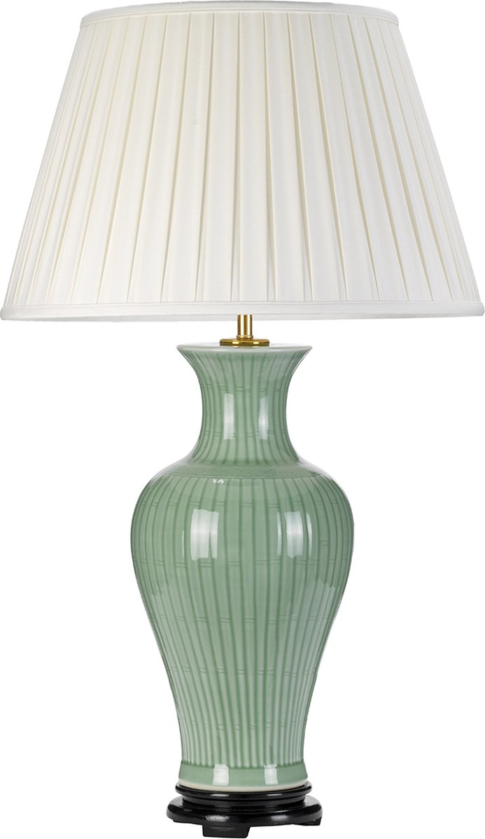 Tafellamp - Steady Lighting - Kunststof -  - E27 - L: 51cm - Voor Binnen - Woonkamer - Eetkamer - Celadon