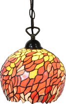 LumiLamp Hanglamp Tiffany Ø 24x170 cm Oranje Metaal Glas Rond Hanglamp Eettafel