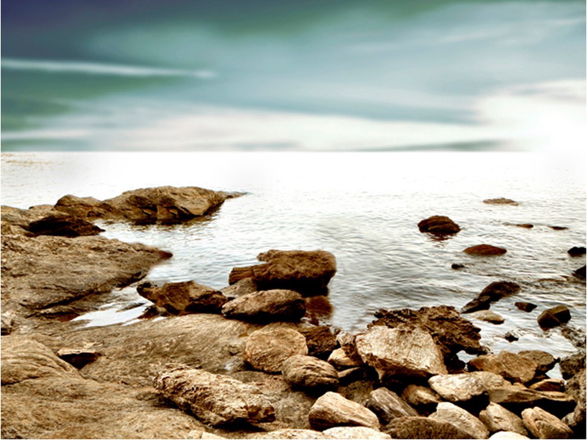 Fotobehang - Rotsstrand.