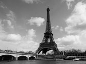 Fotobehangkoning - Behang - Vliesbehang - Fotobehang - Seine en Eiffeltoren - Parijs - 200 x 154 cm