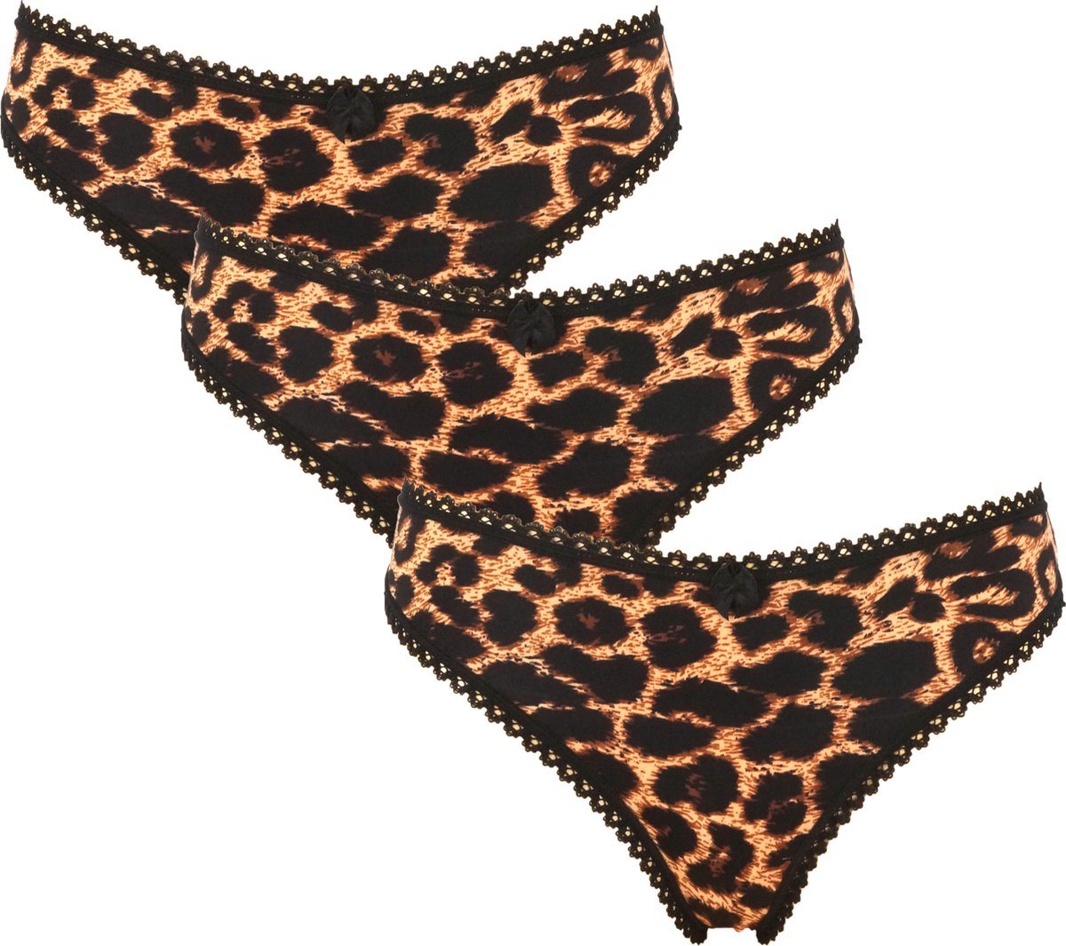 3-pack Dames string met animal print - maat M (valt klein)