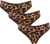 3-pack Dames string met animal print - maat S (valt klein)
