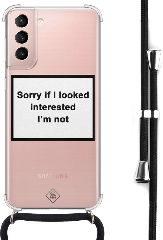 Samsung Galaxy S20 FE Hoesje Met Koord - Smileys - Geel - Geen Opdruk Afneembaar Zwart Koord Crossbody Schokbestendig Casimoda