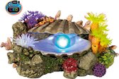 Nobby Aquarium Ornament Oester - Led - Geel - Rood - Bruin - Paars - 21,3 x 14,7 x 10,7 cm