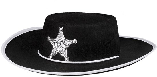 Boland - Hoed kind cowboy Deputy sheriff zwart - 55-57 - Kinderen - Jongens en meisjes - Cowboy - Indiaan