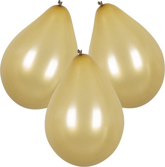 Boland - Set 6 Latex ballonnen  - Goud - Knoopballon