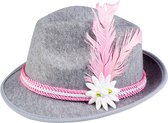 Oktoberfest - Gris avec chapeau tyrolien rose pour femme