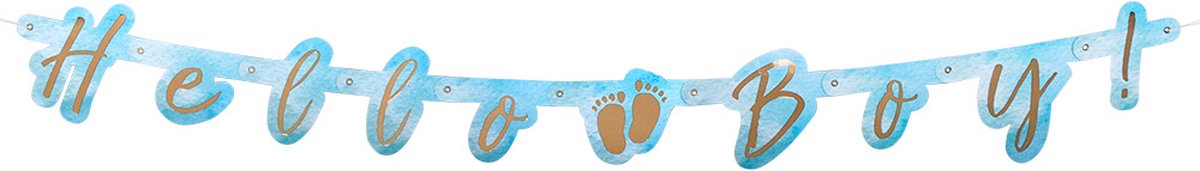 Boland - Kartonnen letterslinger 'Hello boy!' - Geen thema - Babyshower