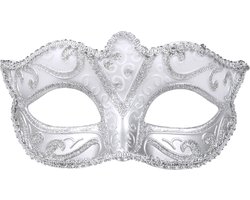 Boland - Masker Venice felina zilver Zilver - Volwassenen - Showgirl - Glamour - Carnaval accessoire - Venetiaans masker