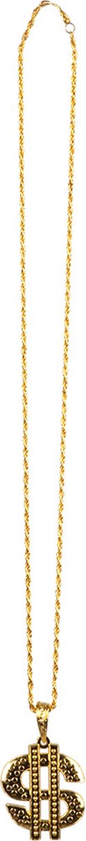 Boland - Ketting Dollar Goud - Volwassenen - Unisex - Pooier - Gangster - Maffia - Pimp