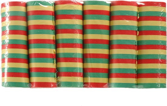 Boland - Set 6 papieren serpentines Crazy Multikleur - Verjaardag, Kinderfeestje, Carnaval