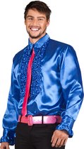 Boland - Party shirt koningsblauw (XXL) - Volwassenen - Danser/danseres - 80's & 90's - Disco