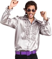 Boland - Party shirt zilver (L) - Volwassenen - Danser/danseres - 80's & 90's - Disco