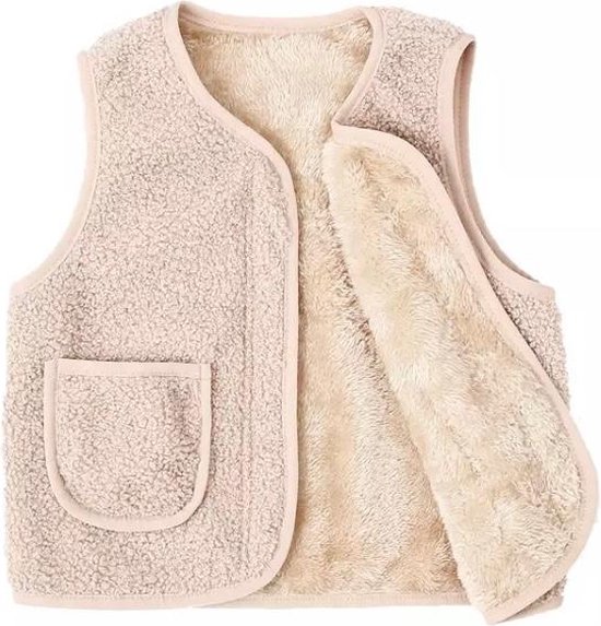 Teddy Bodywarmer Crème Unisex Gilet Kinderen maat 86/92