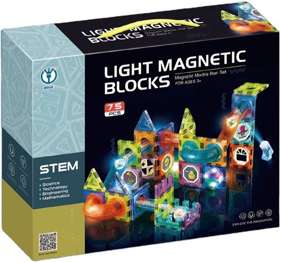Nieuwe Licht Magnetische Blokken-75 Stuk-3D Magnetisch Speelgoed-  Magnetische Bouwset... | bol.com