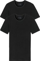 SCHIESSER 95/5 T-shirts (2-pack) - O-hals - zwart - Maat: S