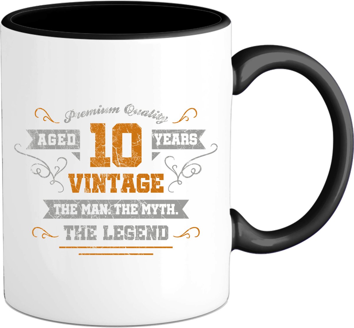 10 Jaar vintage legend - Verjaardag cadeau - Kado tip - Mok - Zwart