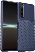 iMoshion Hoesje Geschikt voor Sony Xperia 5 IV Hoesje Siliconen - iMoshion Thunder Backcover - Blauw